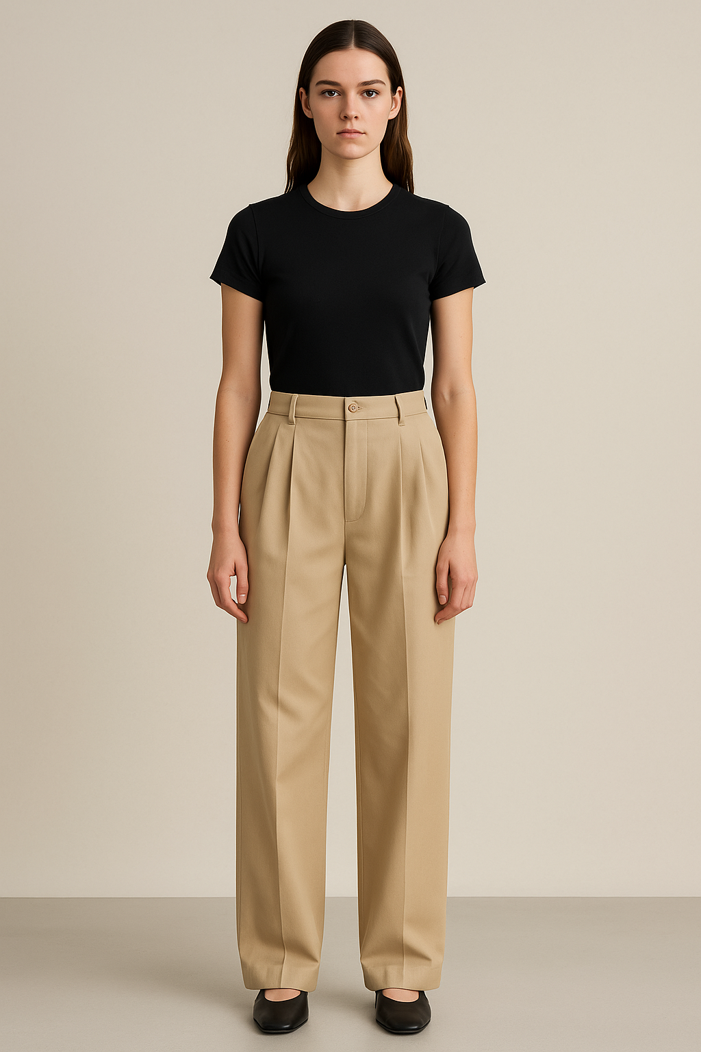 Elina | Pantaloni a Pieghe in Beige